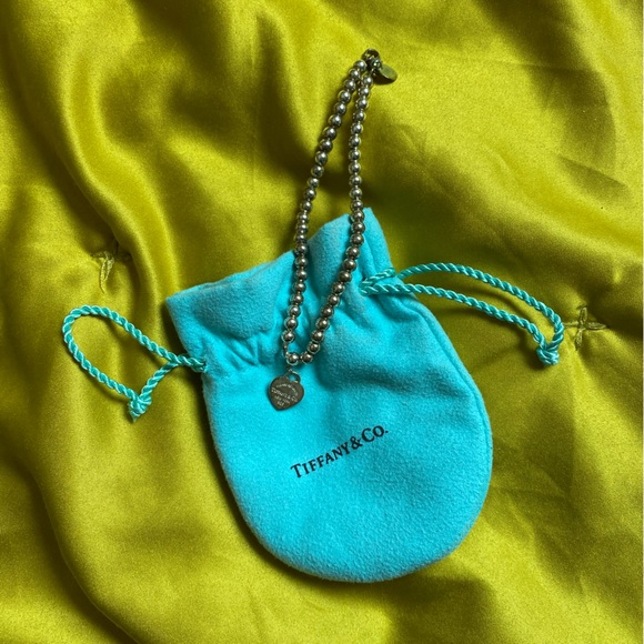 Tiffany Blue Heart Tag Bead Bracelet - Picture 3 of 4